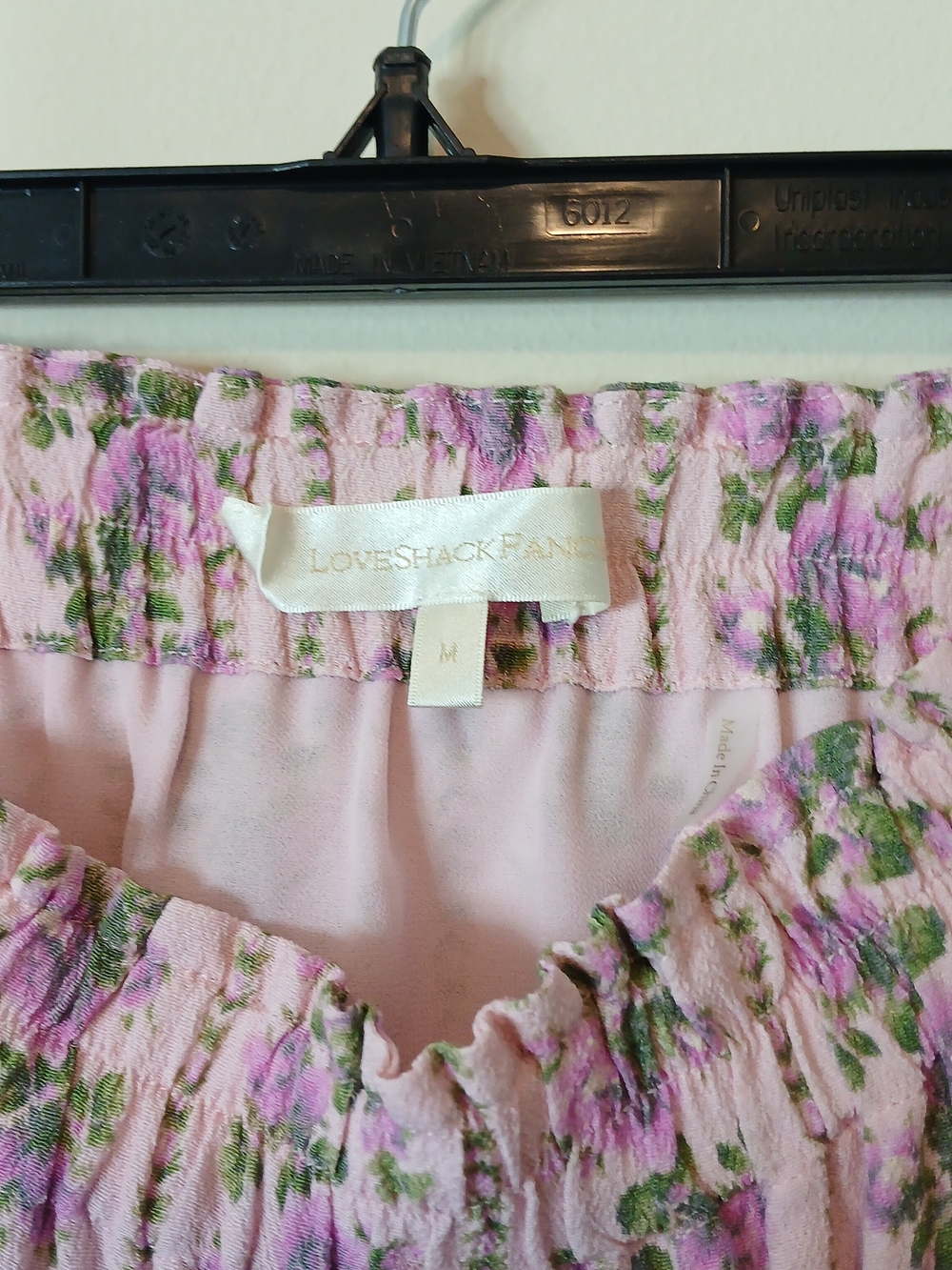 LoveShackFancy Lavender Floral Ruffled Tiered Mini Skirt - Picture 4 of 5